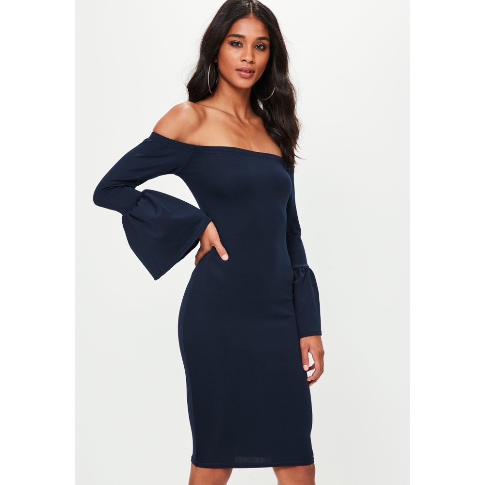 Missguided Navy Midi Dress